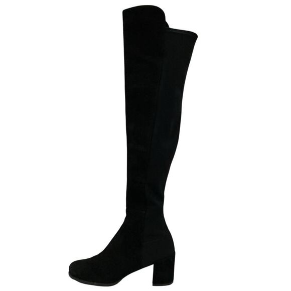 Stuart Weitzman 5050 City Block Boots Black Suede Over-the-Knee Stretch Size 7 - Picture 6 of 14